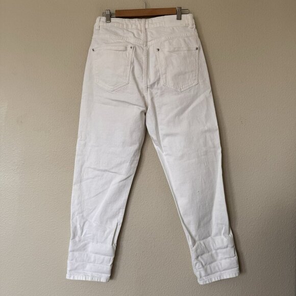 Zara High Rise Straight Denim Pants Jeans White Size 10 7223/022/260/42 - Picture 5 of 6
